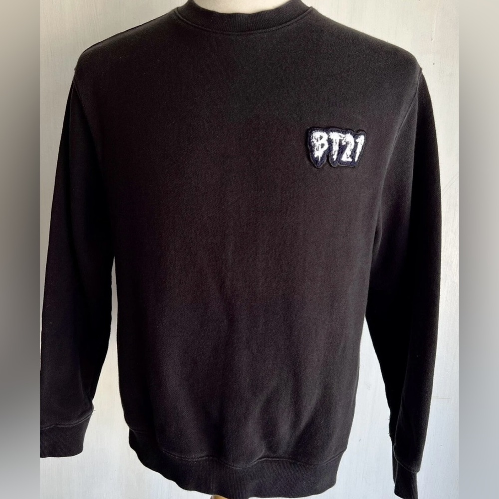BTS x BT21 2019 Official Unisex Large pop band black Heavy crewneck Sweater